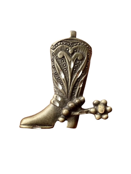 Jewelry - Vintage Western Cowboy Boot Spur Pin Silver Tone